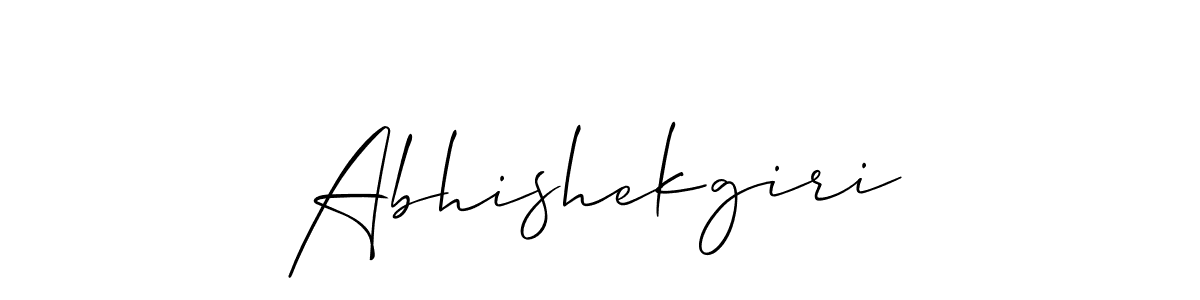 How to make Abhishekgiri signature? Allison_Script is a professional autograph style. Create handwritten signature for Abhishekgiri name. Abhishekgiri signature style 2 images and pictures png