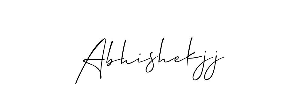 How to make Abhishekjj name signature. Use Allison_Script style for creating short signs online. This is the latest handwritten sign. Abhishekjj signature style 2 images and pictures png