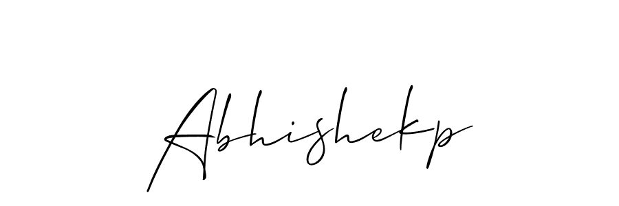 Use a signature maker to create a handwritten signature online. With this signature software, you can design (Allison_Script) your own signature for name Abhishekp. Abhishekp signature style 2 images and pictures png