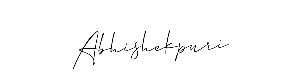 How to make Abhishekpuri name signature. Use Allison_Script style for creating short signs online. This is the latest handwritten sign. Abhishekpuri signature style 2 images and pictures png