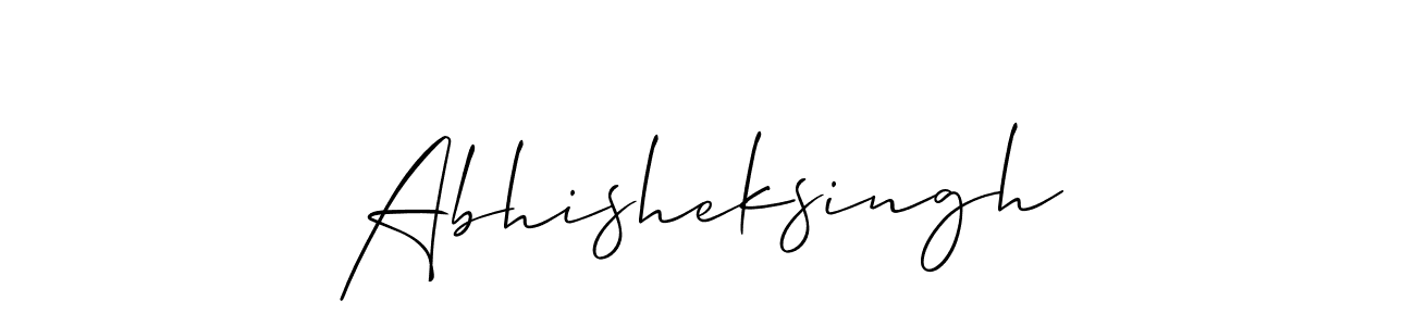 The best way (Allison_Script) to make a short signature is to pick only two or three words in your name. The name Abhisheksingh include a total of six letters. For converting this name. Abhisheksingh signature style 2 images and pictures png