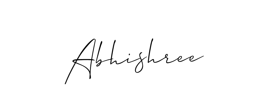 Design your own signature with our free online signature maker. With this signature software, you can create a handwritten (Allison_Script) signature for name Abhishree. Abhishree signature style 2 images and pictures png