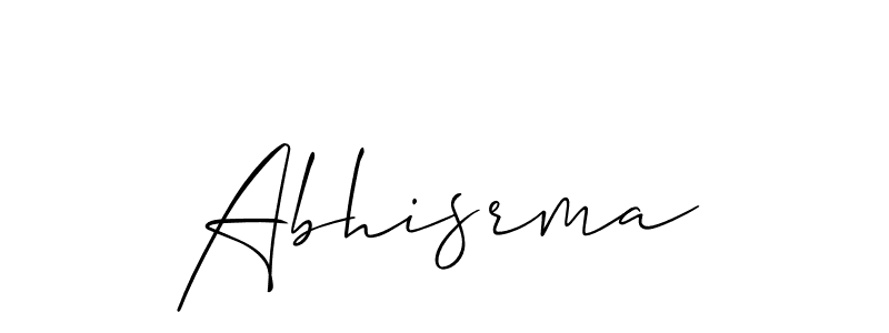 Use a signature maker to create a handwritten signature online. With this signature software, you can design (Allison_Script) your own signature for name Abhisrma. Abhisrma signature style 2 images and pictures png