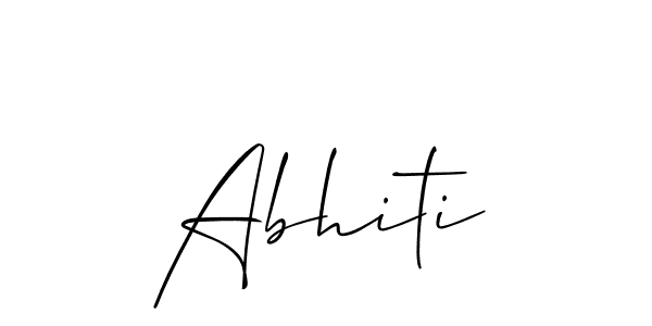 How to make Abhiti name signature. Use Allison_Script style for creating short signs online. This is the latest handwritten sign. Abhiti signature style 2 images and pictures png