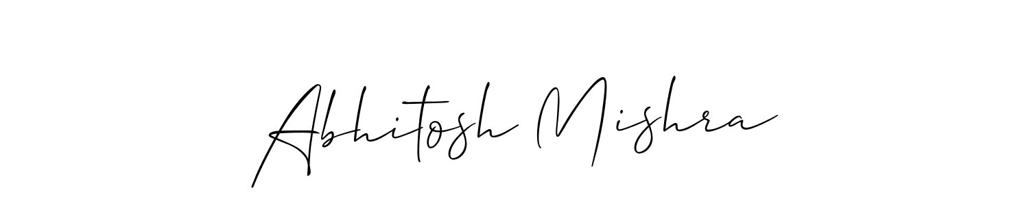 How to make Abhitosh Mishra name signature. Use Allison_Script style for creating short signs online. This is the latest handwritten sign. Abhitosh Mishra signature style 2 images and pictures png