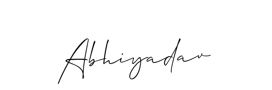 Make a beautiful signature design for name Abhiyadav. With this signature (Allison_Script) style, you can create a handwritten signature for free. Abhiyadav signature style 2 images and pictures png