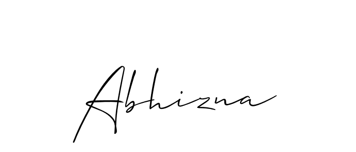 Use a signature maker to create a handwritten signature online. With this signature software, you can design (Allison_Script) your own signature for name Abhizna. Abhizna signature style 2 images and pictures png