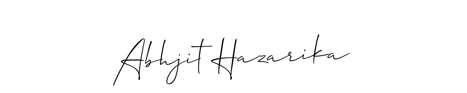 How to make Abhjit Hazarika name signature. Use Allison_Script style for creating short signs online. This is the latest handwritten sign. Abhjit Hazarika signature style 2 images and pictures png