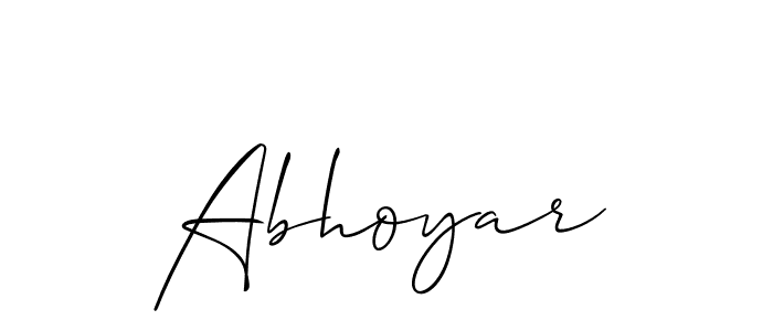 Create a beautiful signature design for name Abhoyar. With this signature (Allison_Script) fonts, you can make a handwritten signature for free. Abhoyar signature style 2 images and pictures png