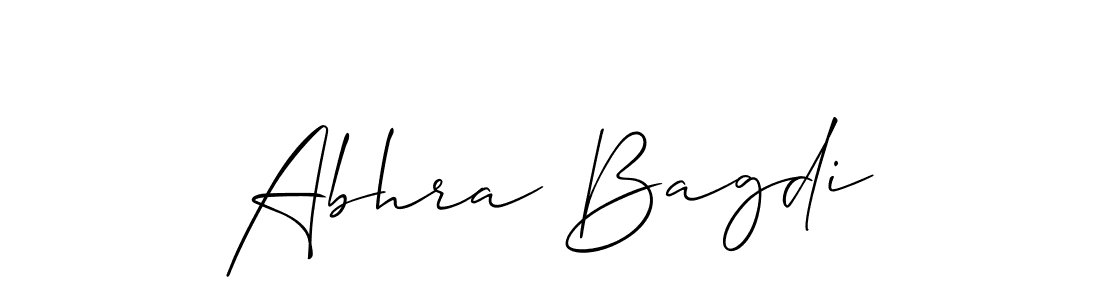 Create a beautiful signature design for name Abhra Bagdi. With this signature (Allison_Script) fonts, you can make a handwritten signature for free. Abhra Bagdi signature style 2 images and pictures png