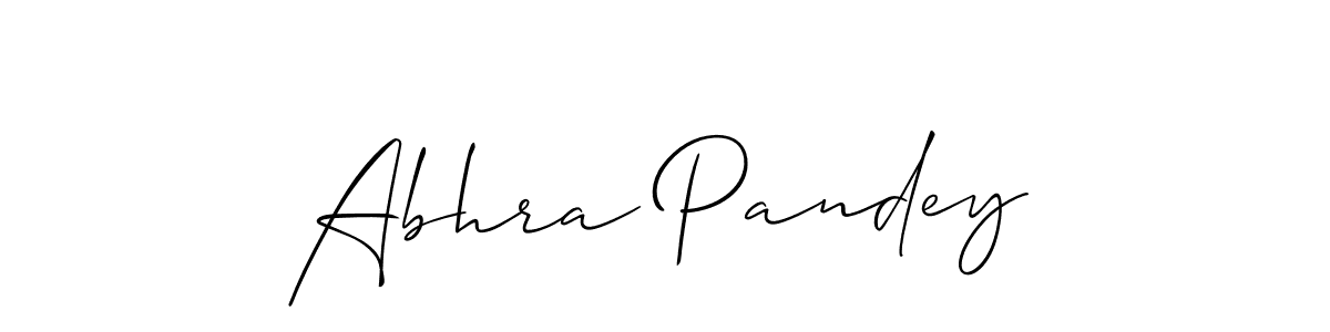 Make a short Abhra Pandey signature style. Manage your documents anywhere anytime using Allison_Script. Create and add eSignatures, submit forms, share and send files easily. Abhra Pandey signature style 2 images and pictures png