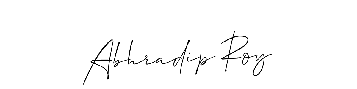 How to make Abhradip Roy name signature. Use Allison_Script style for creating short signs online. This is the latest handwritten sign. Abhradip Roy signature style 2 images and pictures png