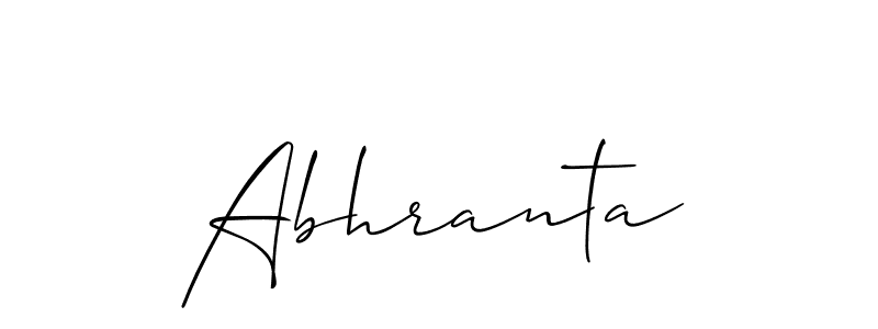 The best way (Allison_Script) to make a short signature is to pick only two or three words in your name. The name Abhranta include a total of six letters. For converting this name. Abhranta signature style 2 images and pictures png