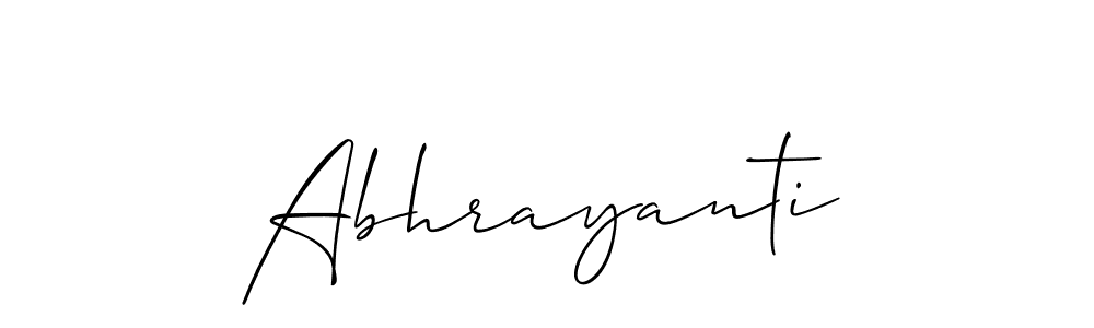 It looks lik you need a new signature style for name Abhrayanti. Design unique handwritten (Allison_Script) signature with our free signature maker in just a few clicks. Abhrayanti signature style 2 images and pictures png