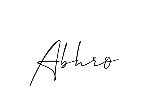 Also You can easily find your signature by using the search form. We will create Abhro name handwritten signature images for you free of cost using Allison_Script sign style. Abhro signature style 2 images and pictures png