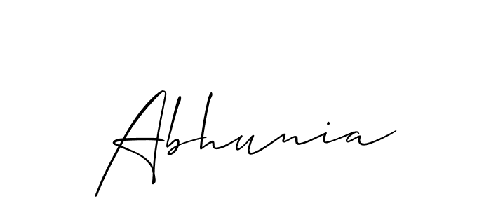 if you are searching for the best signature style for your name Abhunia. so please give up your signature search. here we have designed multiple signature styles  using Allison_Script. Abhunia signature style 2 images and pictures png