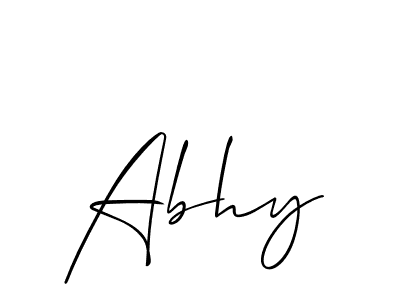 It looks lik you need a new signature style for name Abhy. Design unique handwritten (Allison_Script) signature with our free signature maker in just a few clicks. Abhy signature style 2 images and pictures png