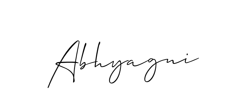 Use a signature maker to create a handwritten signature online. With this signature software, you can design (Allison_Script) your own signature for name Abhyagni. Abhyagni signature style 2 images and pictures png