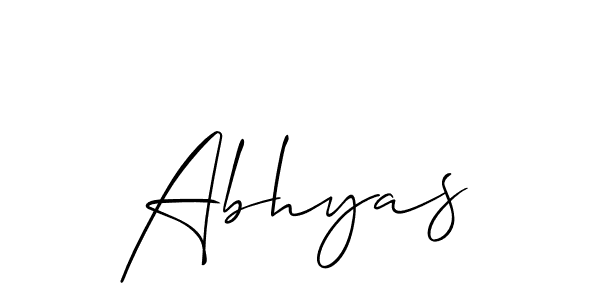 Make a beautiful signature design for name Abhyas. With this signature (Allison_Script) style, you can create a handwritten signature for free. Abhyas signature style 2 images and pictures png