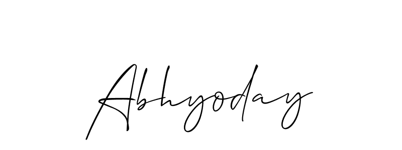 Also we have Abhyoday name is the best signature style. Create professional handwritten signature collection using Allison_Script autograph style. Abhyoday signature style 2 images and pictures png