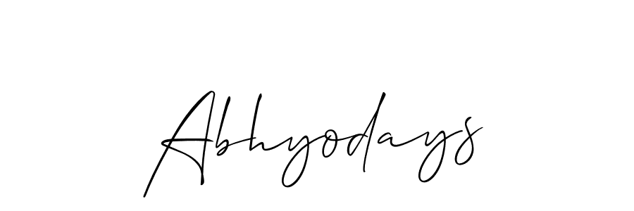 How to Draw Abhyodays signature style? Allison_Script is a latest design signature styles for name Abhyodays. Abhyodays signature style 2 images and pictures png