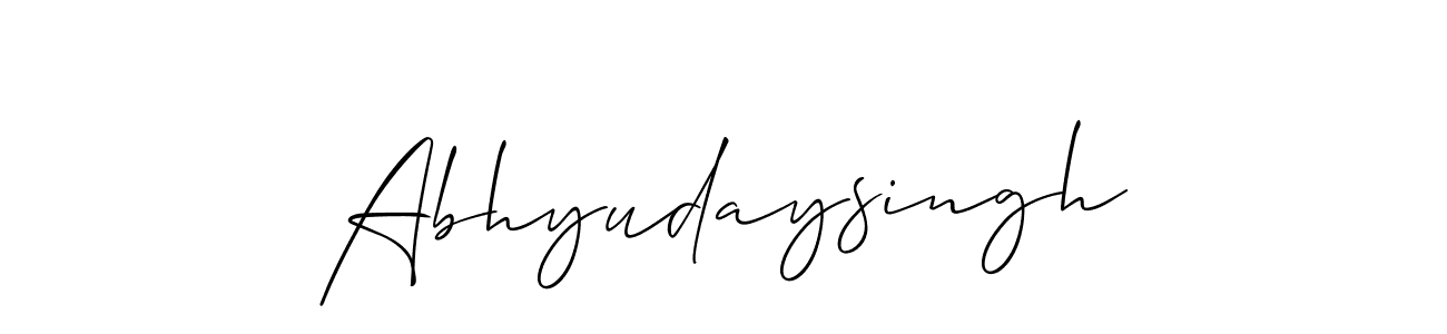 Also You can easily find your signature by using the search form. We will create Abhyudaysingh name handwritten signature images for you free of cost using Allison_Script sign style. Abhyudaysingh signature style 2 images and pictures png