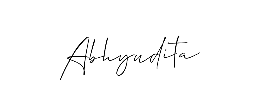 It looks lik you need a new signature style for name Abhyudita. Design unique handwritten (Allison_Script) signature with our free signature maker in just a few clicks. Abhyudita signature style 2 images and pictures png