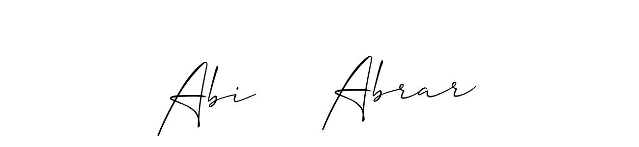 The best way (Allison_Script) to make a short signature is to pick only two or three words in your name. The name Abi     Abrar include a total of six letters. For converting this name. Abi     Abrar signature style 2 images and pictures png