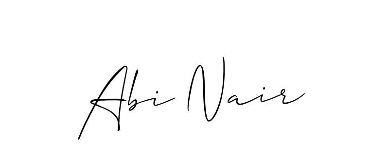 if you are searching for the best signature style for your name Abi Nair. so please give up your signature search. here we have designed multiple signature styles  using Allison_Script. Abi Nair signature style 2 images and pictures png