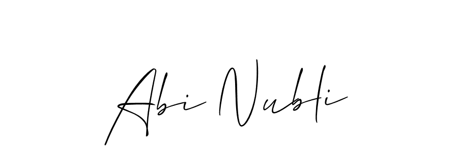 The best way (Allison_Script) to make a short signature is to pick only two or three words in your name. The name Abi Nubli include a total of six letters. For converting this name. Abi Nubli signature style 2 images and pictures png