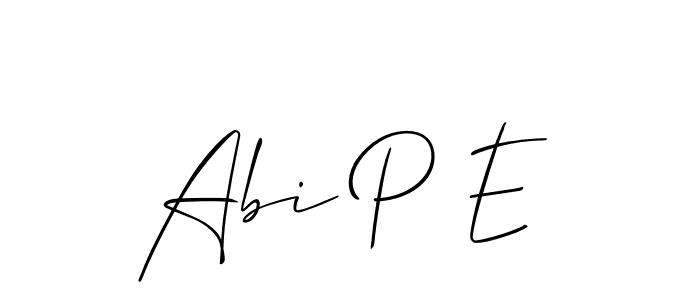 How to Draw Abi P E signature style? Allison_Script is a latest design signature styles for name Abi P E. Abi P E signature style 2 images and pictures png