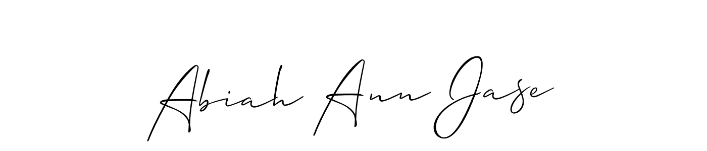 How to make Abiah Ann Jase name signature. Use Allison_Script style for creating short signs online. This is the latest handwritten sign. Abiah Ann Jase signature style 2 images and pictures png