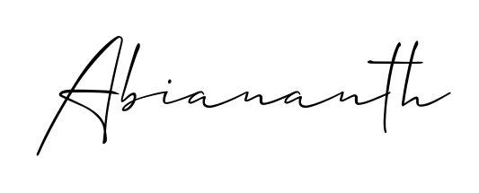 Create your official email sign-off with Abiananth name in Allison_Script style. Crisp, clean, and perfectly legible across all screens. Abiananth signature style 2 images and pictures png