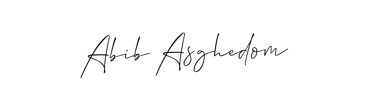 Make a short Abib Asghedom signature style. Manage your documents anywhere anytime using Allison_Script. Create and add eSignatures, submit forms, share and send files easily. Abib Asghedom signature style 2 images and pictures png