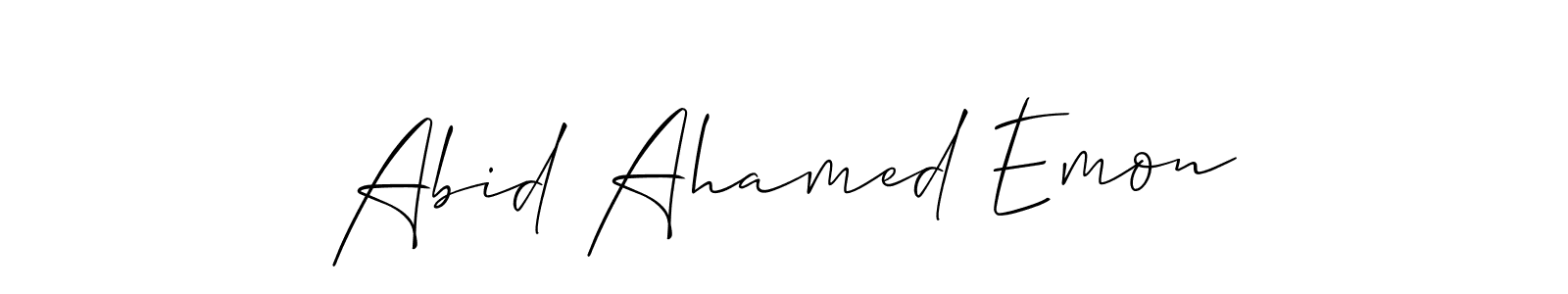 Design your own signature with our free online signature maker. With this signature software, you can create a handwritten (Allison_Script) signature for name Abid Ahamed Emon. Abid Ahamed Emon signature style 2 images and pictures png