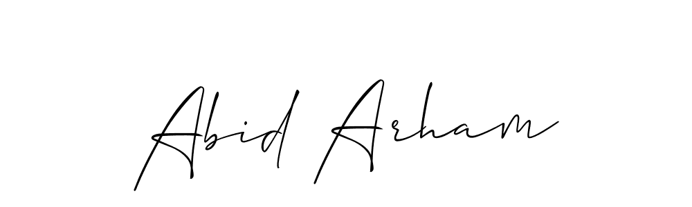 Design your own signature with our free online signature maker. With this signature software, you can create a handwritten (Allison_Script) signature for name Abid Arham. Abid Arham signature style 2 images and pictures png