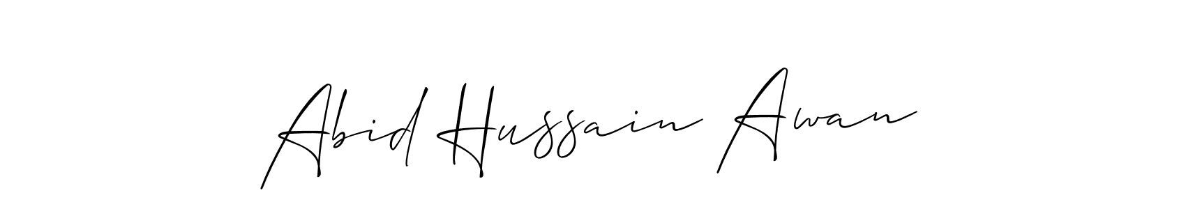 How to make Abid Hussain Awan signature? Allison_Script is a professional autograph style. Create handwritten signature for Abid Hussain Awan name. Abid Hussain Awan signature style 2 images and pictures png