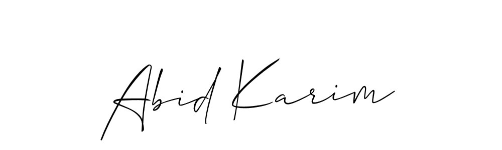 Create a beautiful signature design for name Abid Karim. With this signature (Allison_Script) fonts, you can make a handwritten signature for free. Abid Karim signature style 2 images and pictures png