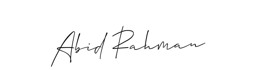 Allison_Script is a professional signature style that is perfect for those who want to add a touch of class to their signature. It is also a great choice for those who want to make their signature more unique. Get Abid Rahman name to fancy signature for free. Abid Rahman signature style 2 images and pictures png