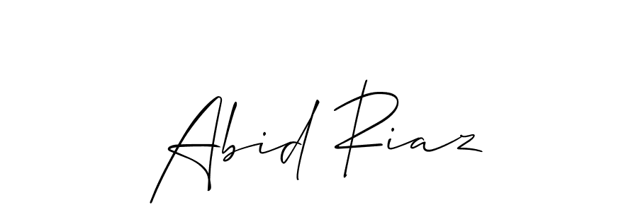 Make a beautiful signature design for name Abid Riaz. With this signature (Allison_Script) style, you can create a handwritten signature for free. Abid Riaz signature style 2 images and pictures png