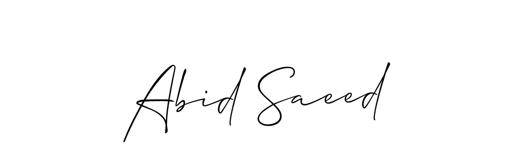 You should practise on your own different ways (Allison_Script) to write your name (Abid Saeed) in signature. don't let someone else do it for you. Abid Saeed signature style 2 images and pictures png