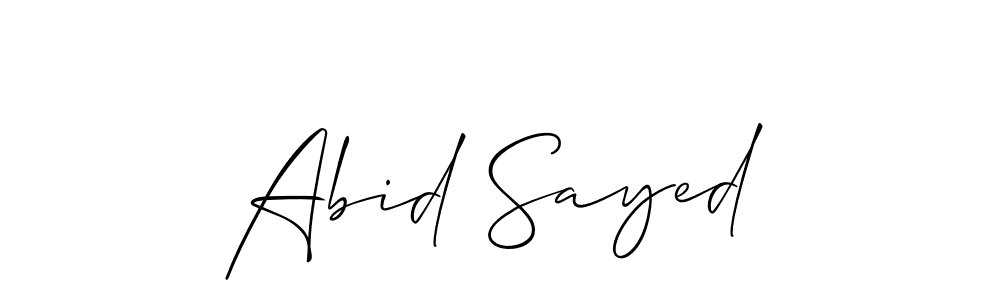 Make a beautiful signature design for name Abid Sayed. With this signature (Allison_Script) style, you can create a handwritten signature for free. Abid Sayed signature style 2 images and pictures png