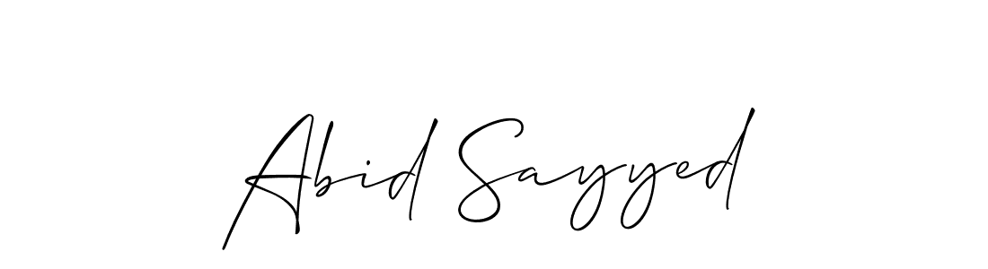 Make a beautiful signature design for name Abid Sayyed. With this signature (Allison_Script) style, you can create a handwritten signature for free. Abid Sayyed signature style 2 images and pictures png