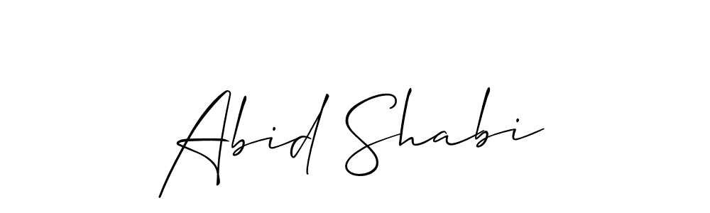 How to make Abid Shabi signature? Allison_Script is a professional autograph style. Create handwritten signature for Abid Shabi name. Abid Shabi signature style 2 images and pictures png