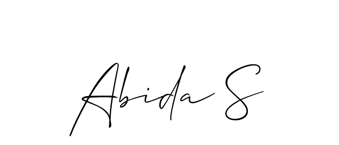 Make a beautiful signature design for name Abida S. With this signature (Allison_Script) style, you can create a handwritten signature for free. Abida S signature style 2 images and pictures png