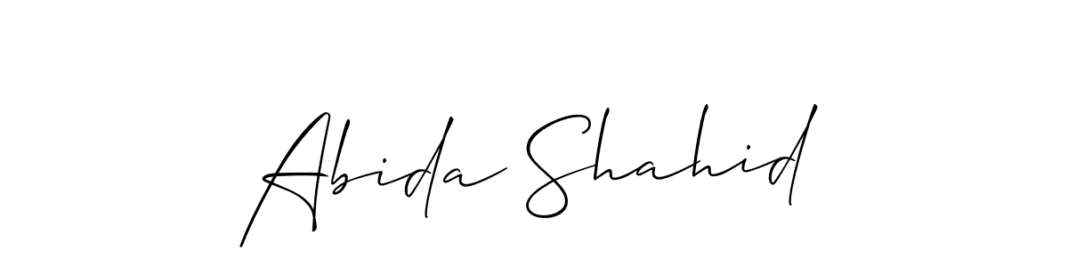 Also we have Abida Shahid name is the best signature style. Create professional handwritten signature collection using Allison_Script autograph style. Abida Shahid signature style 2 images and pictures png