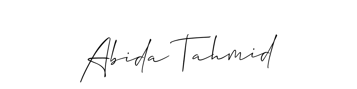 Create a beautiful signature design for name Abida Tahmid. With this signature (Allison_Script) fonts, you can make a handwritten signature for free. Abida Tahmid signature style 2 images and pictures png