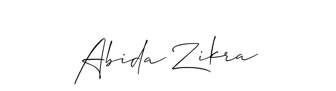 You should practise on your own different ways (Allison_Script) to write your name (Abida Zikra) in signature. don't let someone else do it for you. Abida Zikra signature style 2 images and pictures png