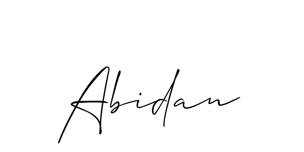 The best way (Allison_Script) to make a short signature is to pick only two or three words in your name. The name Abidan include a total of six letters. For converting this name. Abidan signature style 2 images and pictures png