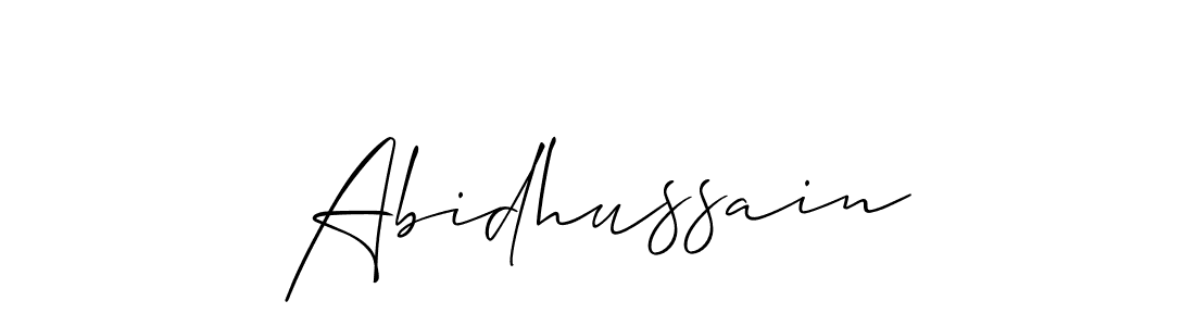 Use a signature maker to create a handwritten signature online. With this signature software, you can design (Allison_Script) your own signature for name Abidhussain. Abidhussain signature style 2 images and pictures png